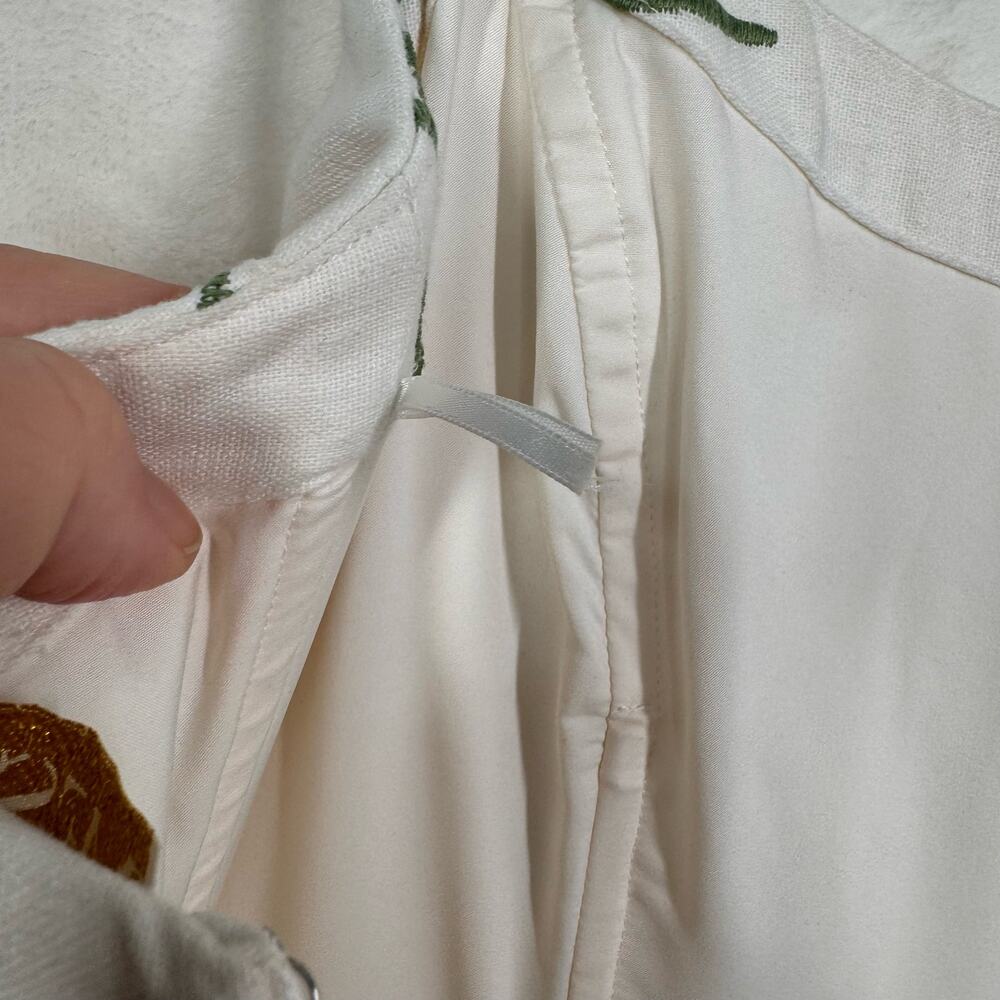 Mestiza Cleo Ballgown Cream Green Palm Leaf High Low Dress Linen Wedding Size 6 - Picture 10 of 16